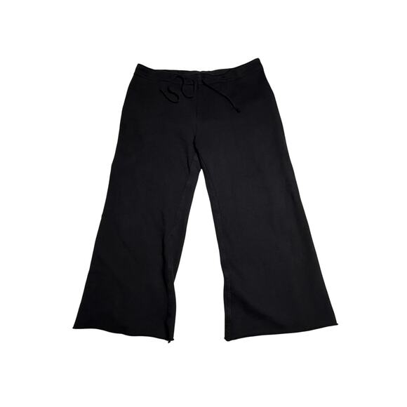 Nili Lotan Kiki Pants Women's Large Crop Wide Leg Black 100% Cotton Made USA - Picture 7 of 7